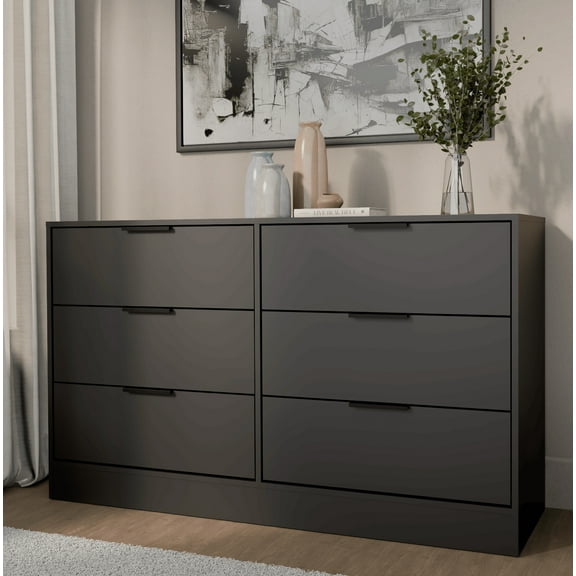 Kappesberg Fresno 6-Drawer Dresser – Black, for Adults and Teens