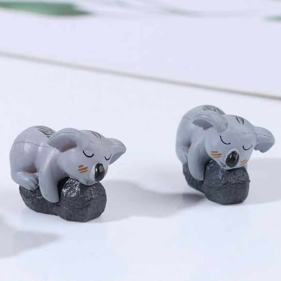 IFANLANDOR 10PCS Desktop Figurine Ornaments Coala Adornments PVC Grey Mixed Style Office Decor
