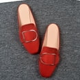 thumbnail image 6 of NOKIO Buckle Flats Comfortable Slip on Women Mules Flats Shoes Backless Loafers Women's Spring And Autumn New Flat Square Head Casual Shoes Women'S Flat Mules, 6 of 7