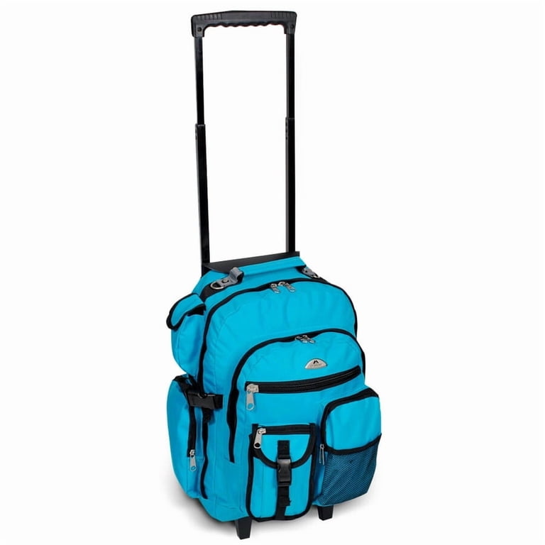 Everest Deluxe Rolling Backpack, 13.5" x 18.5" Turquoise photo 4