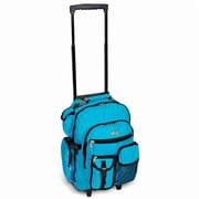Everest Unisex Deluxe Backpack On Wheels 13.5x 18.5x 7 Turquoise