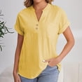 thumbnail image 2 of Womens Summer Puff Short Sleeve Tops Dressy Casual V-Neck T-Shirts Cute Blouse for Work, 2 of 7