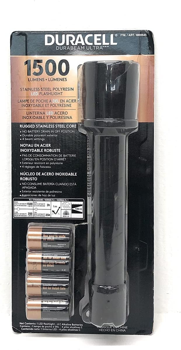 Duracell Durabeam ULTRA 1500 Lumens Flashlight with 4 Settings, Black