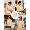 thumbnail image 4 of DOKOTOO Women's Long Sleeve Knit Sweater Top Crew Neck Lightweight Sweaters Layered Button Detail Pullover Shirt for Work Office S-2XL, 4 of 10