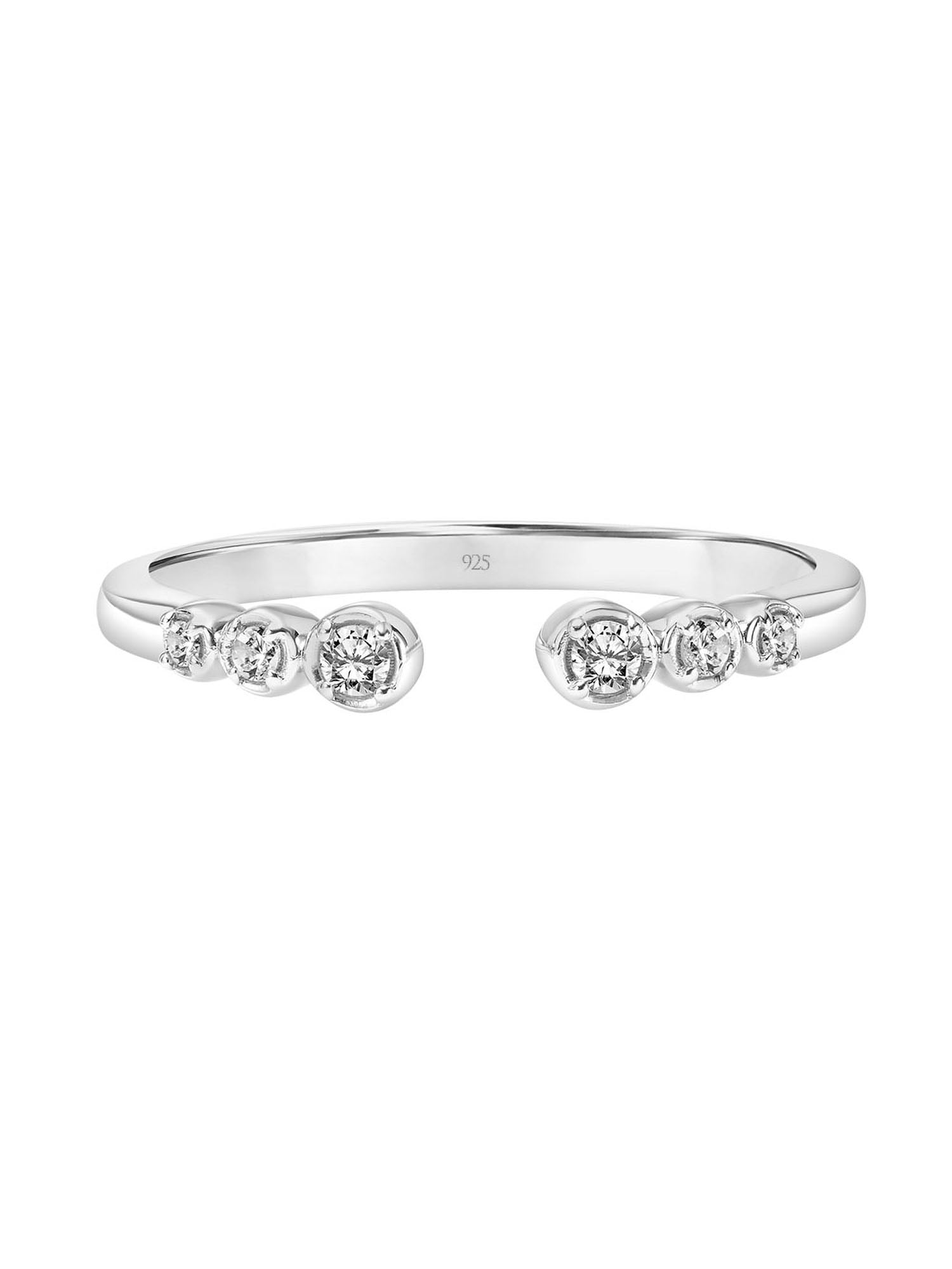 Keepsake 1/10 Carat T.W. Diamond Open Stacking Ring in Sterling Silver