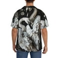 thumbnail image 3 of Naloa Elegant Swans Black Background Men's Loose Fit Cuban Collar Short-Sleeve Shirt, Hawaiian Shirts, Mens Shirts Casual for Everyday Wear Outings-XX-Large, 3 of 5