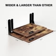 thumbnail image 3 of 12 Inch Deep Floating Shelves for Wall, Wide and Large Wall Mounted Storage Shelves Set of 2, Wood Hanging Wall Shelves for Bedroom Living Room Office Kitchen Bathroom Laundry Room, Rustic Brown, 3 of 8