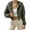 Green 2, variant on Uooqdmx Cropped Jacket Winter Coats for Women Short Simple Solid Color Hooded Stuffed Cotton Jacket Wear Trench Coat Women Black L