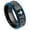 Black-Blue, variant on Lord's Prayer Tungsten Wedding Band Black & Blue Beveled Edge Tungsten Anniversary Band Brushed Finish - #915LPs10