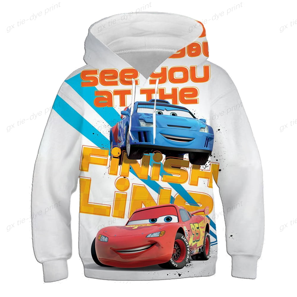 Pixar Cars Hooded Sweatshirt Kids Cartoon Lightning McQueen Children Long Sleeve T Shirt Baby Boys Clothes Girl Hoodies Top Tees Walmart