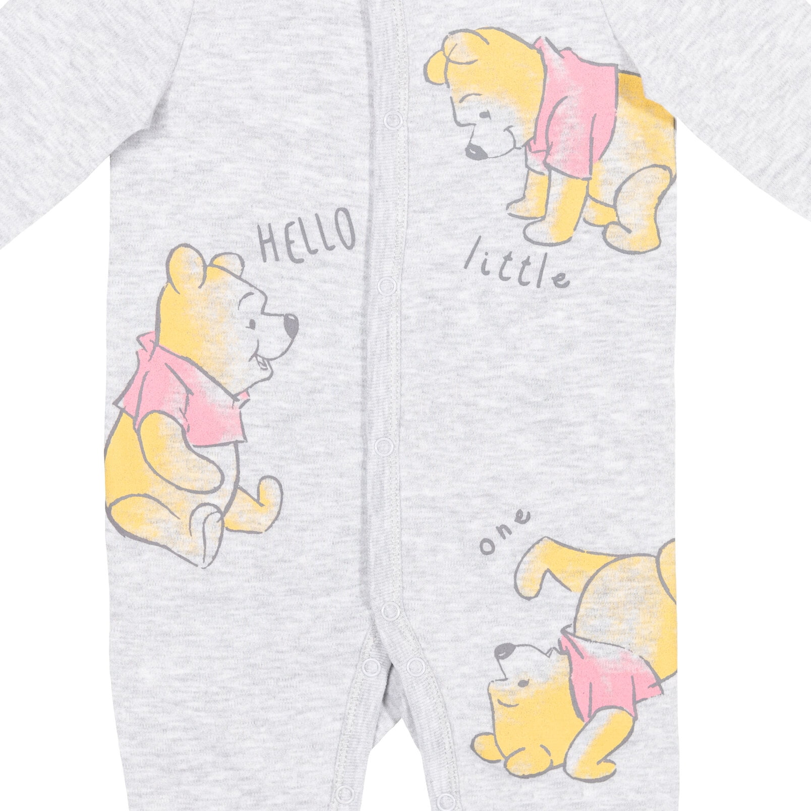 Disney Winnie the Pooh Baby Boys' 2-Pack Footed One-Piece Sleep N' Play Pooh White Grey