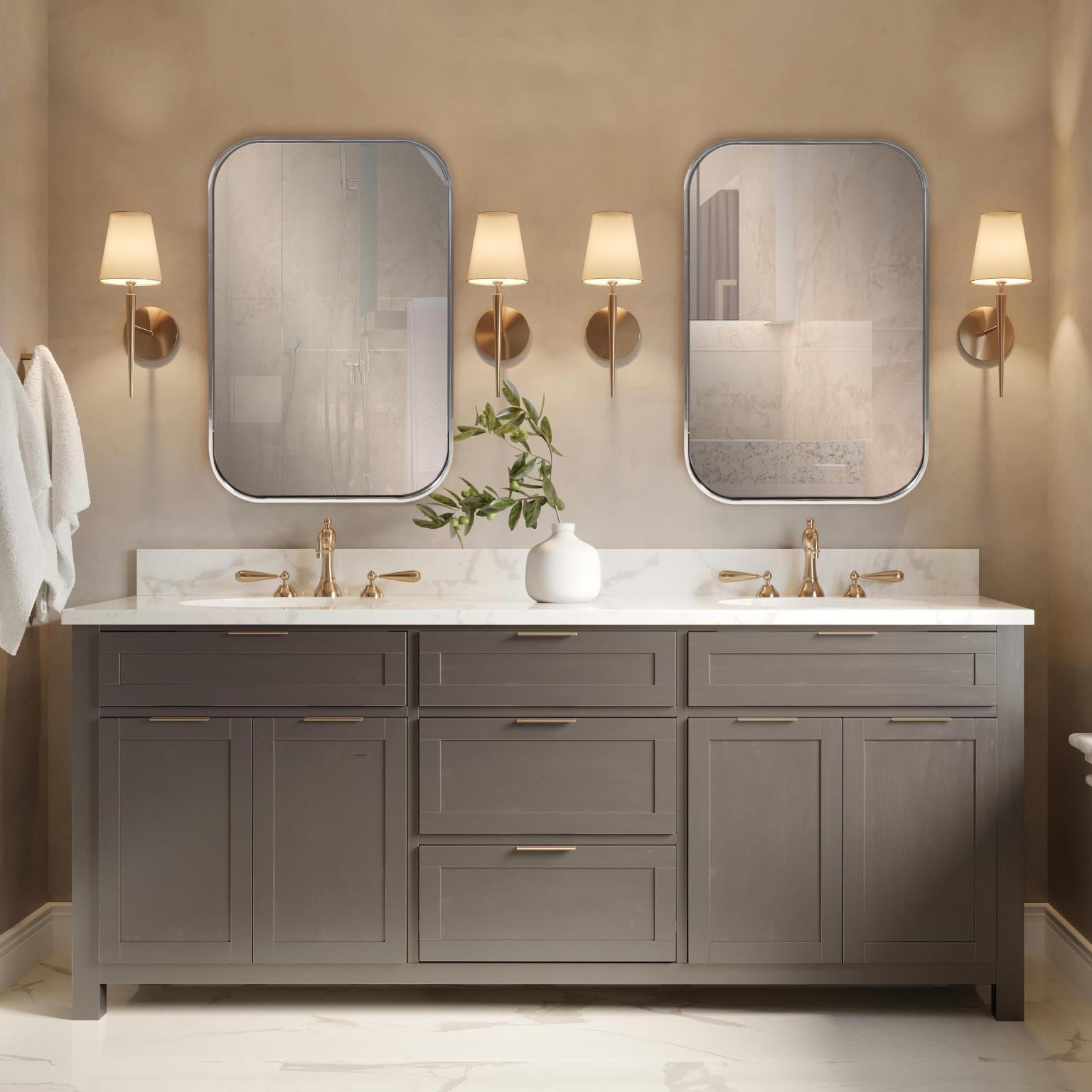 Tyler Dillon Curved Rectangular Stainless Steel Framed Vanity Mirror - 24"W x 36"H