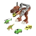 thumbnail image 2 of Dinosaurio golondrina transporte coche juguete dinosaurio devorador coche pista deslizante dinosaurio tragar vehículo juego para niños hombres mujeres, 2 of 9