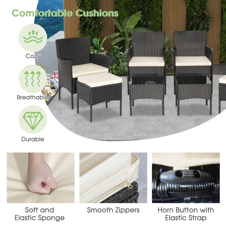 Aimee Lii 8 Pieces Outdoor Wicker Sofa Set with 2 Coffee Table, Backyard Furniture, Rustproof Aimee Lii 8 Pieces Outdoor Wicker Sofa Set with 2 Coffee Table, Backyard Furniture, Rustproof