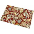 thumbnail image 2 of Shag Bath Rugs Paisley Patterns Vintage Floral Leaves Red Plush Soft Fluffy Doormat Floor Carpet,Non-Slip Living Room Bedroom Kitchen Entryway Door Mats Traditional Eastern Boho Style, 2 of 6