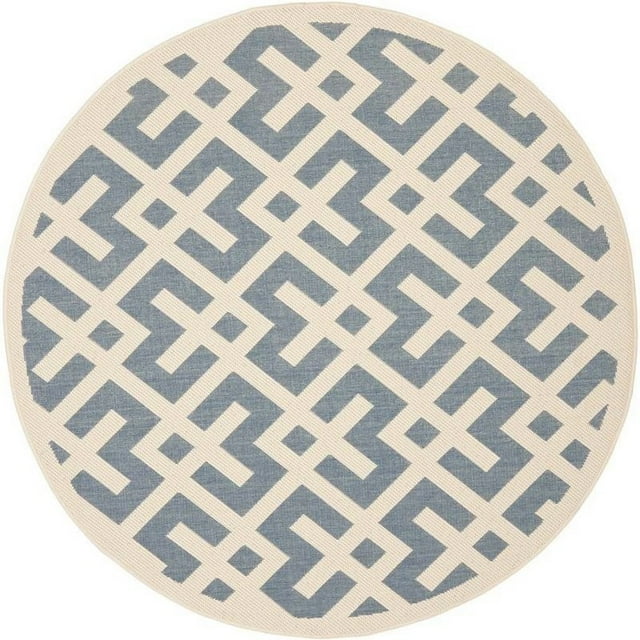 Safavieh Courtyard Tapis Bleu Intérieur Extérieur - Rond 7 Pieds10 Pouces
