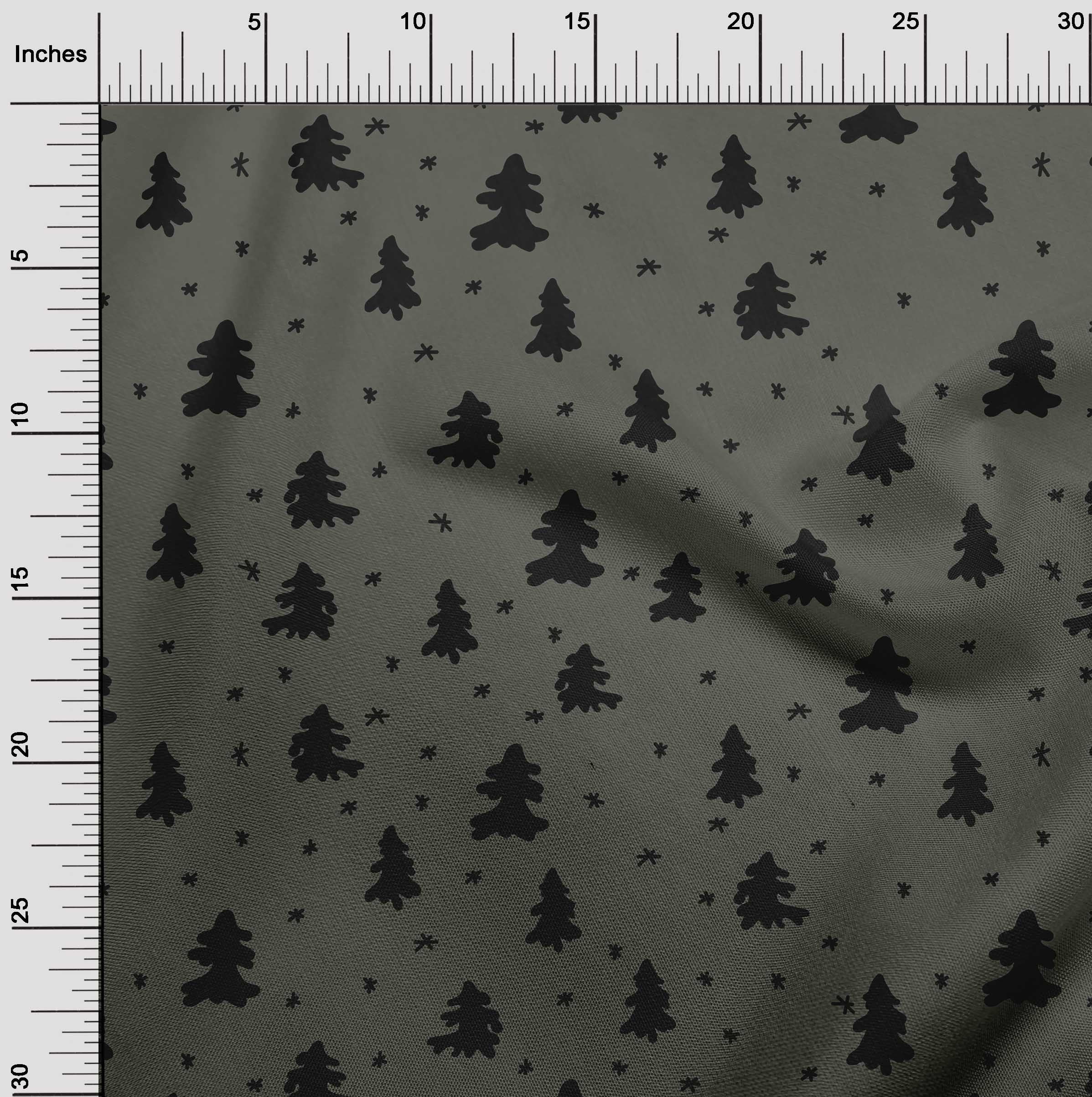 oneOone Viscose Jersey Dusty Gray Fabric Christmas Tree Dress Material Fabric Print Fabric By The Yard 60 Inch Wide