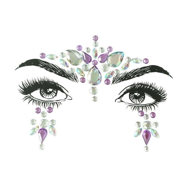 Xihbxyly Pegatinas Faciales de Diamantes de Imitación, Gemas Autoadhesivas con Purpurina Brillante, Fácil Aplicación para Un Maquillaje Llamativo, Diseños Versátiles para Fiestas y Carnavales, Aptas