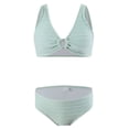 thumbnail image 4 of BOBOGOJP Girl's V Neck Ring Linked Bikini Sets Bathing Suits Two Piece Swimsuit (Light Blue, 8-9 Years), 4 of 6