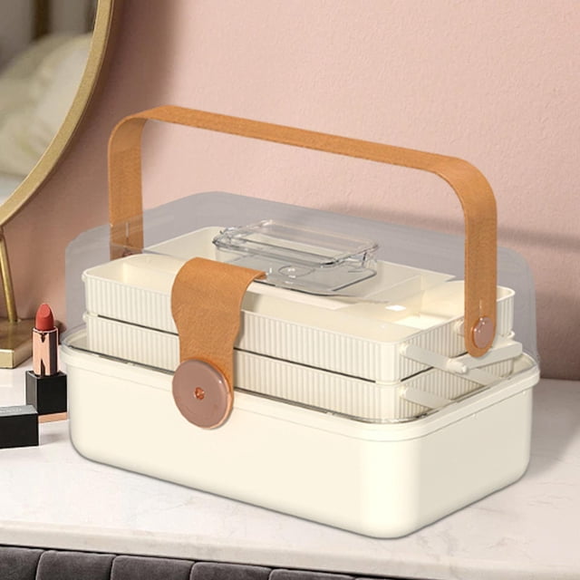 BELOVING Family First Aid Medical Box Craft Organizer First Aid Case Workplace Travel light brown