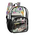 thumbnail image 2 of Iauyy Clear Backpack Heavy Duty PVC Transparent Backpack for College Workplace, Spring Floral Patterns, 2 of 8