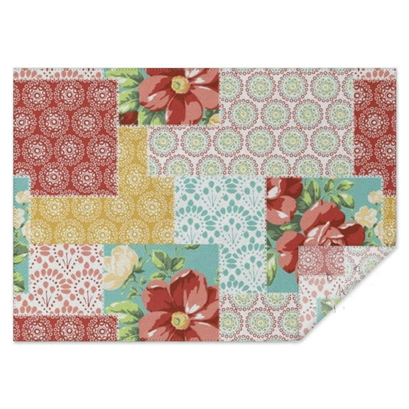 Pioneer Flower Floral Print Pattern Rectangle Tablecloth 60"x84",Waterproof Polyester Rectangle Table Cloth, Wipeable Spillproof Polyester Tablecloth for Dining, Camping, Indoor and Outdoor