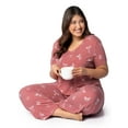 thumbnail image 2 of Fruit of the Loom Women's Soft & Breathable V-Neck Short Sleeve Top & Pajama Pant Set, Sizes S-4X, 2 of 10