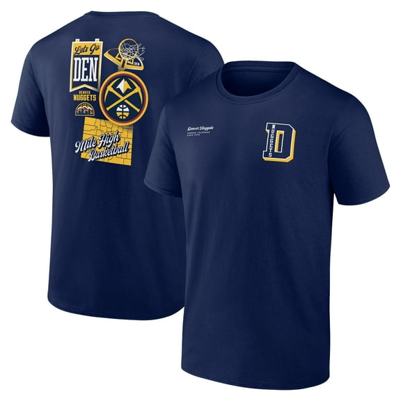 Men's Navy Denver Nuggets Split Zone T-Shirt