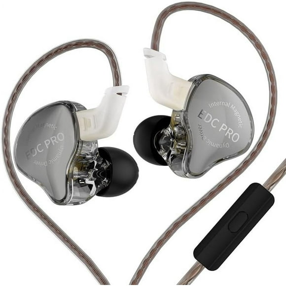 SDES-KZ EDC PRO in-Ear Headphones,Professional High-Sensitivity and Large Dynamic Earphone,HiFi Powerful Bass Music IEM Earbuds,2Pin Detachable Monitors (OFC Cable Version with Mic)