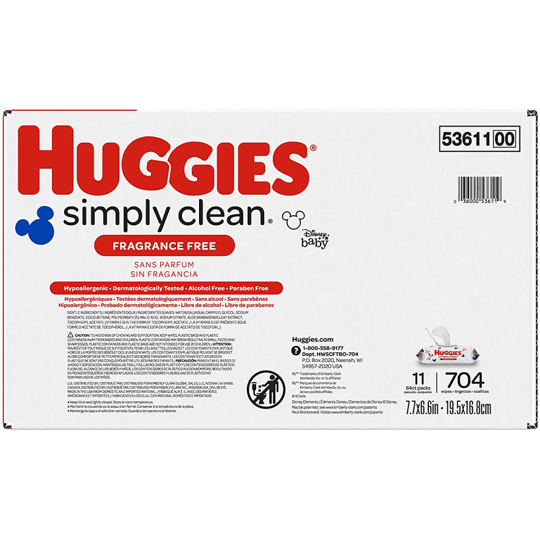 Huggies Simply Clean Wipes, Disney Baby, Fragrance Free - 64 wipes