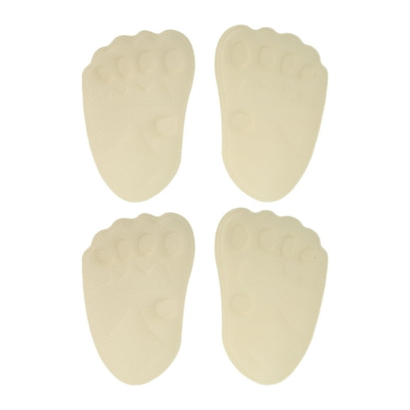 Unique Bargains 2 Pairs Soft Anti-slip Forefoot Insole Pads Beige
