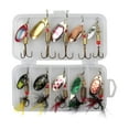 thumbnail image 2 of Ensemble de 10 Leurres de Pêche Spinnerbait pour Bar, Leurres de Pêche pour Doré Style A, 2 of 8