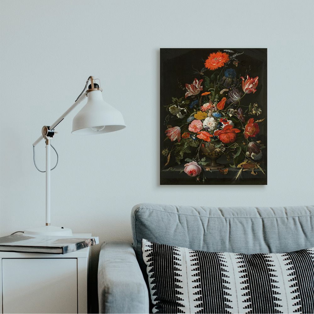 Stupell Industries Regal Bouquet Elegant Floral Insect Butterfly Details Canvas Wall Art Design by Ziwei Li