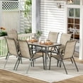 thumbnail image 6 of LAZY BUDDY Patio Dining Set for 7, Outdoor Table and Chairs Set with Umbrella Hole, Patio Furniture Set for Porch, Garden, Backyard, Poolside, 6 of 8