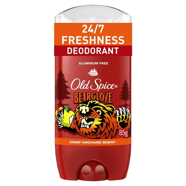 Old Spice Aluminum Free Deodorant for Men, 24/7 Freshness, Long Lasting Odor Protection, Legendary Fragrance, Bearglove, Crisp Orchard Scent