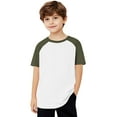 thumbnail image 3 of Plebaso Boys Girls Summer T-Shirts Short Sleeve Color Block Tee Tops for Kids Casual Crew Neck Shirts, 3 of 7
