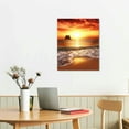 thumbnail image 3 of Nawypu Canvas Prints Wall Art Sunset Ocean Beach Pictures Photo Paintings for Kids RoomLiving Room Bedroom Home Decorations Stretched and Framed Seascape Waves Landscape Giclee Artwork, 3 of 5