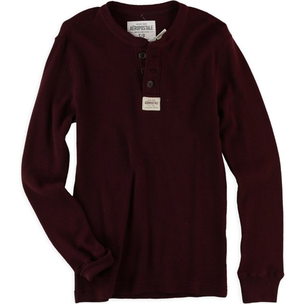 Aeropostale - Camiseta térmica para hombre, color rojo, extragrande Aeropostale henley