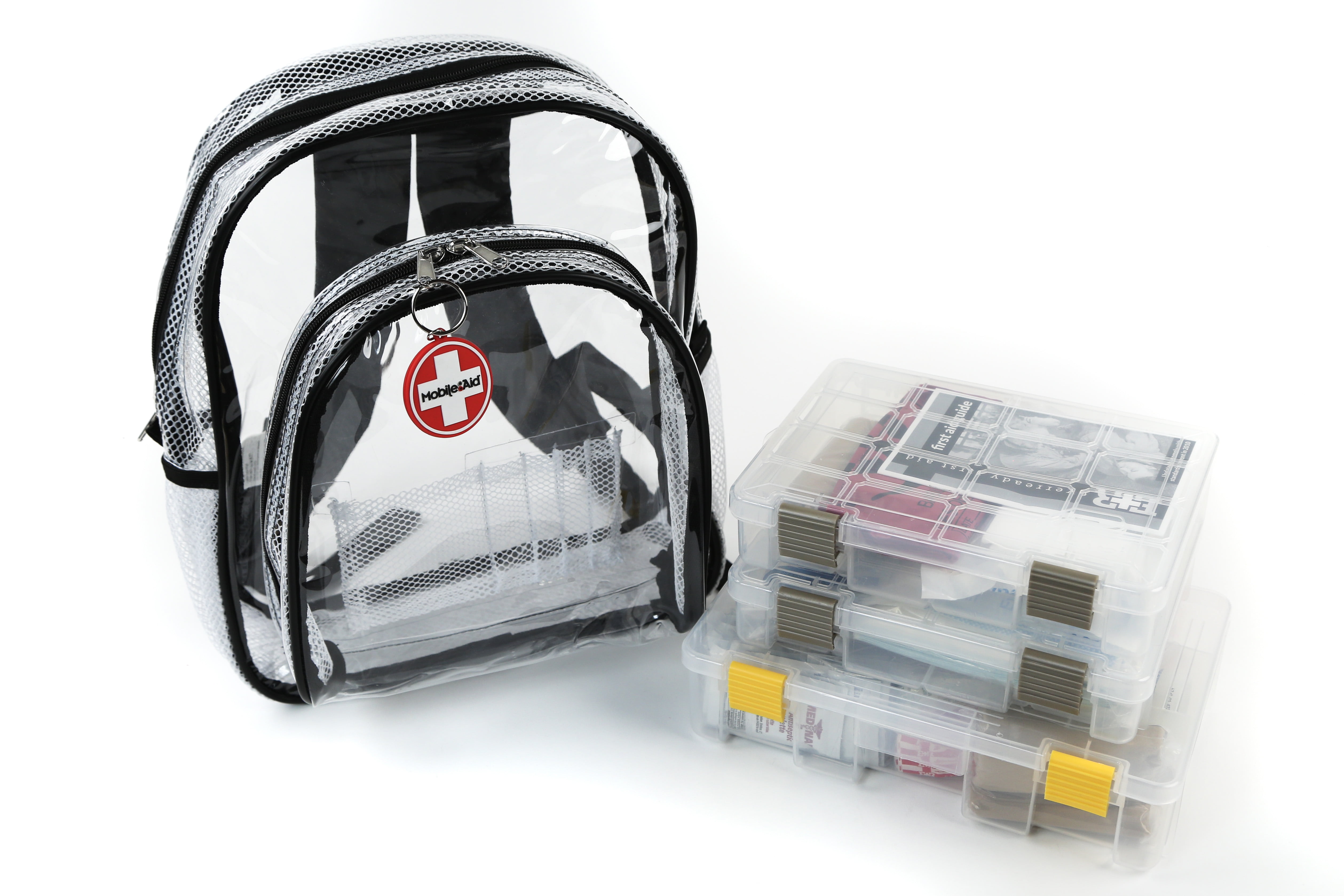 MobileAid® Clear-View™ 25-Person Trauma First Aid Backpack Kit