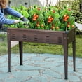 thumbnail image 3 of LuxenHome 39.57" W Brown Metal Rectangular Raised Garden Planter, 3 of 9
