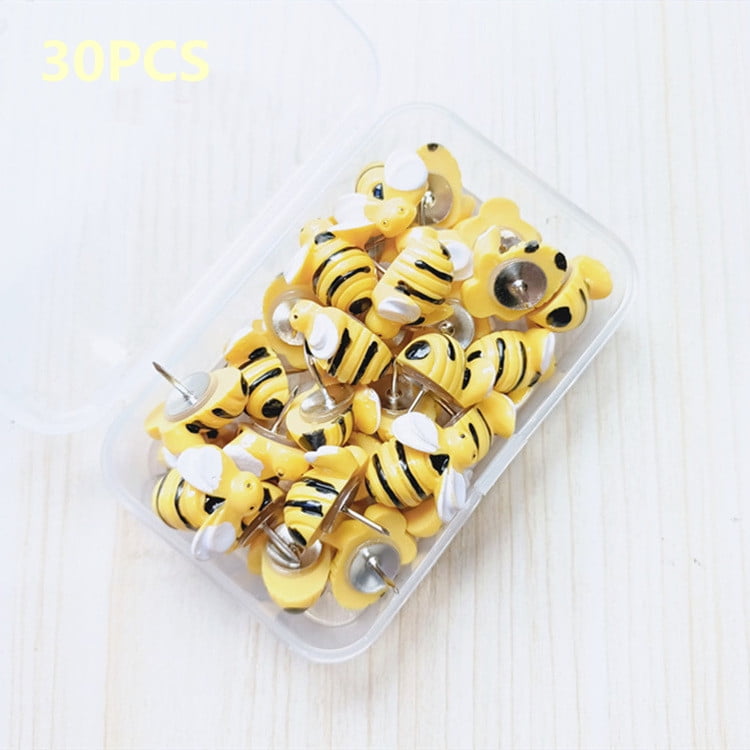 Push Pins for Cork Board 30Pcs Decorative Push Pins with Case, Cute