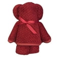 thumbnail image 2 of Bear Design Towel 14x30in Coral Fleece Soft Absorbent Bath Towel for Guest Bathroom Spa Gift Set Burgundy, 2 of 9