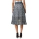thumbnail image 3 of Falda Midi Floral Refinada para Mujer, Casual de Verano, con Volantes, Nudo en la Cintura, Corte A, Falda Fluida, Talla XS, Color Negro, 3 of 6