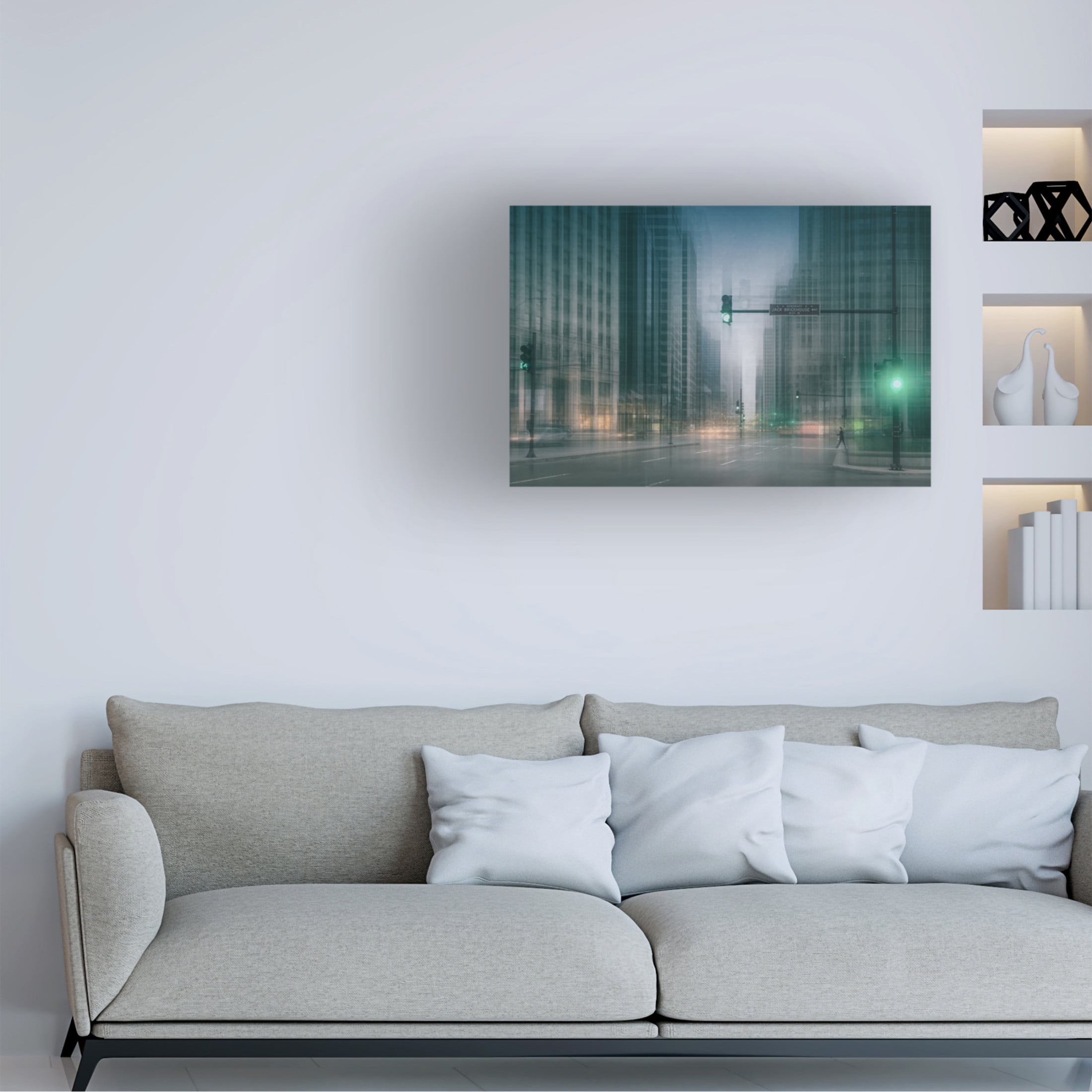 Canvas Wall Art - Roswitha Schleicher-Schwarz 'Gw Green Wave' Wall Art for Living Room, Bedroom, or Office Décor by Trademark Fine Art - 24 x 16 Inches