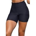 thumbnail image 1 of Women's Black Anti-Cellulite Workout Yoga Shorts, 1 of 3