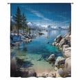 thumbnail image 2 of Nature Forest Sheer Curtains 45 Inches Long, Blue Sky Mountain Stone Lake Landscape Light Filering Curtains, Breathable Simi Curtain Privacy Drapes for Kitchen Bathroom Small Window Treatment, 2 of 9
