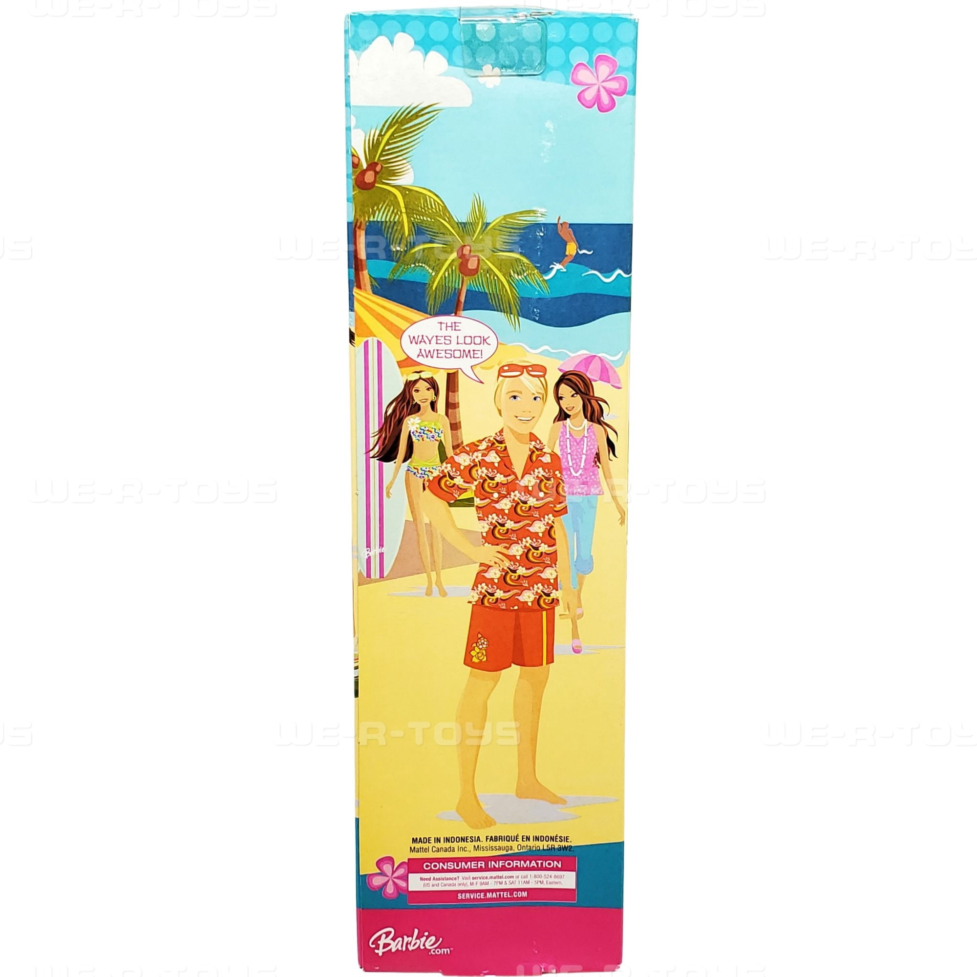 Barbie Surf's Up Beach Ken in Hawaiian Shirt Doll 2007 Mattel