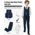thumbnail image 3 of ZOEREA Boys Suit Formal Dress Clothes Big Boy Wedding Outfit Vest+Pants+Dress Shirt+Chain+Adjustable Tie 6-10Y, 3 of 7