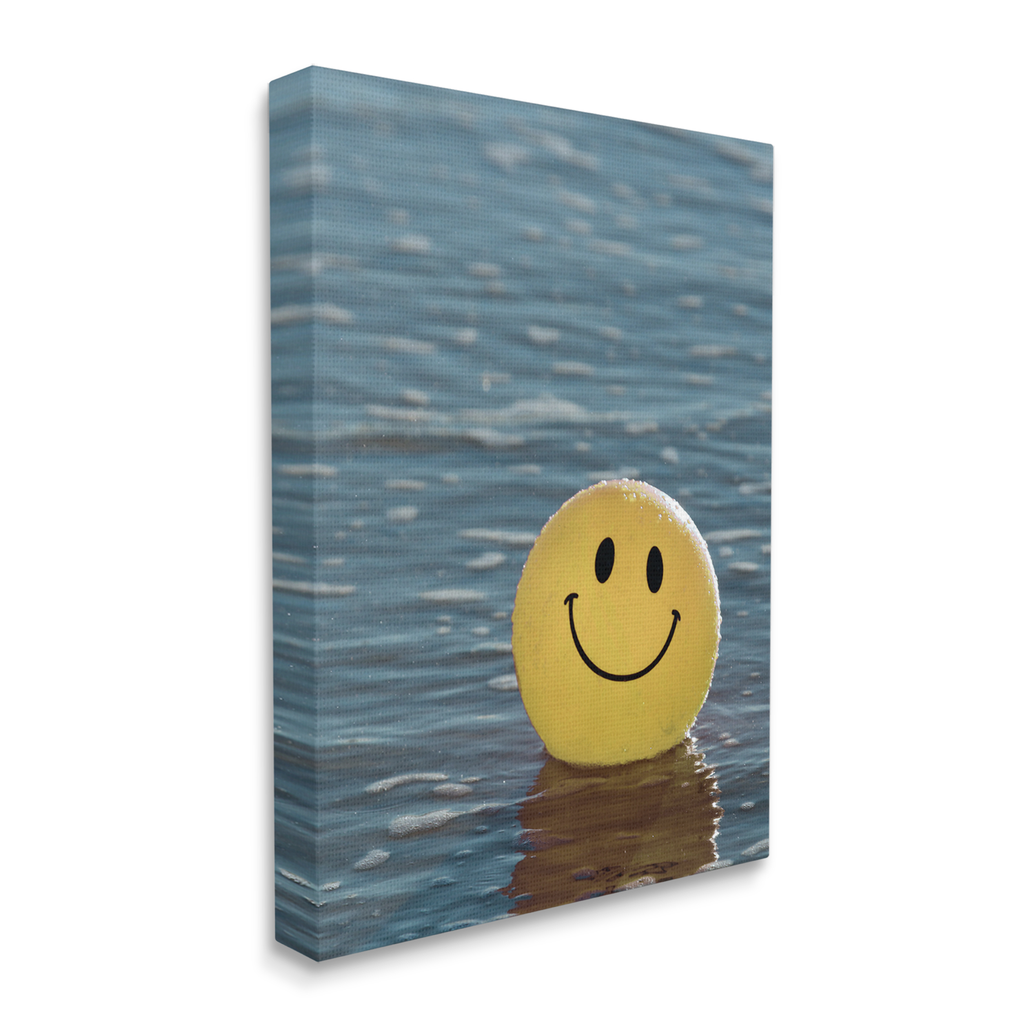 Stupell Industries Smiley Beach Ball Landscape Photography Gallery Wrapped Canvas Art Print Wall Art, 36 x 48