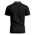 thumbnail image 6 of hoksml Men Short Sleeve Polo Shirt Casual Loose Business Shirts Solid Collared Pullover Button Turndown Collar T-Shirt Short Sleeved Tops, 6 of 9